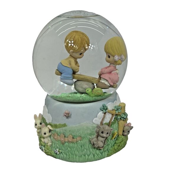 Enesco Precious Moments While Walking In The Park One Day Musical Snow Globe - Picture 1 of 15